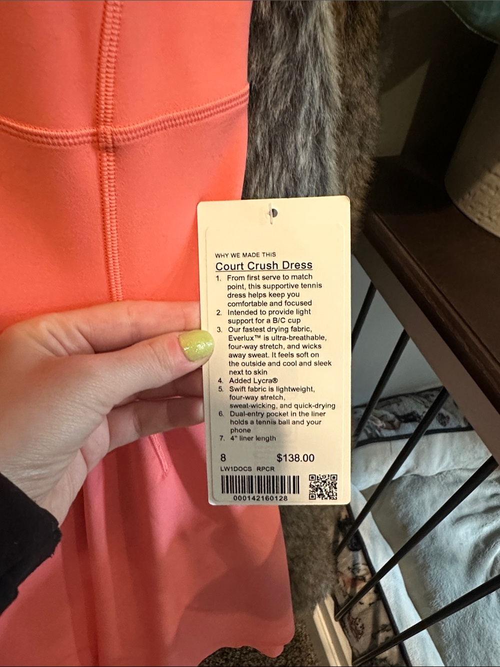 lululemon athletica Coral-Pink Sleeveless Fit-and-Flare Dress - Picture 2 of 9